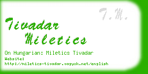 tivadar miletics business card